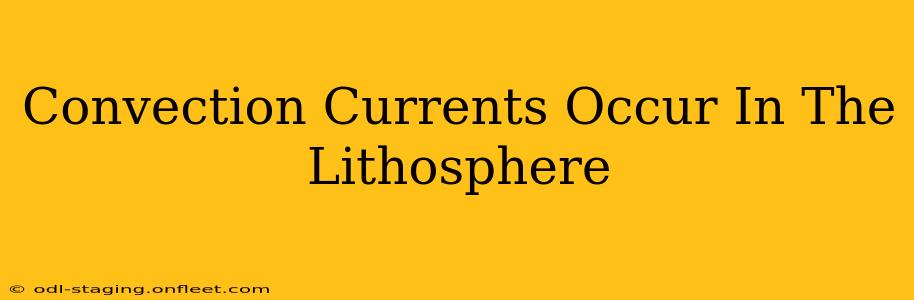 Convection Currents Occur In The Lithosphere