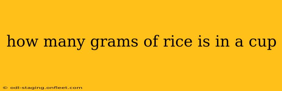 how many grams of rice is in a cup