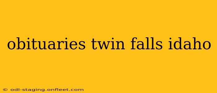 obituaries twin falls idaho