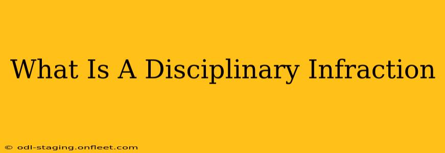 What Is A Disciplinary Infraction