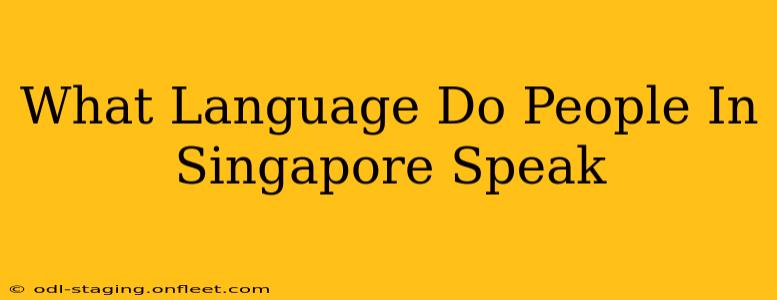 What Language Do People In Singapore Speak